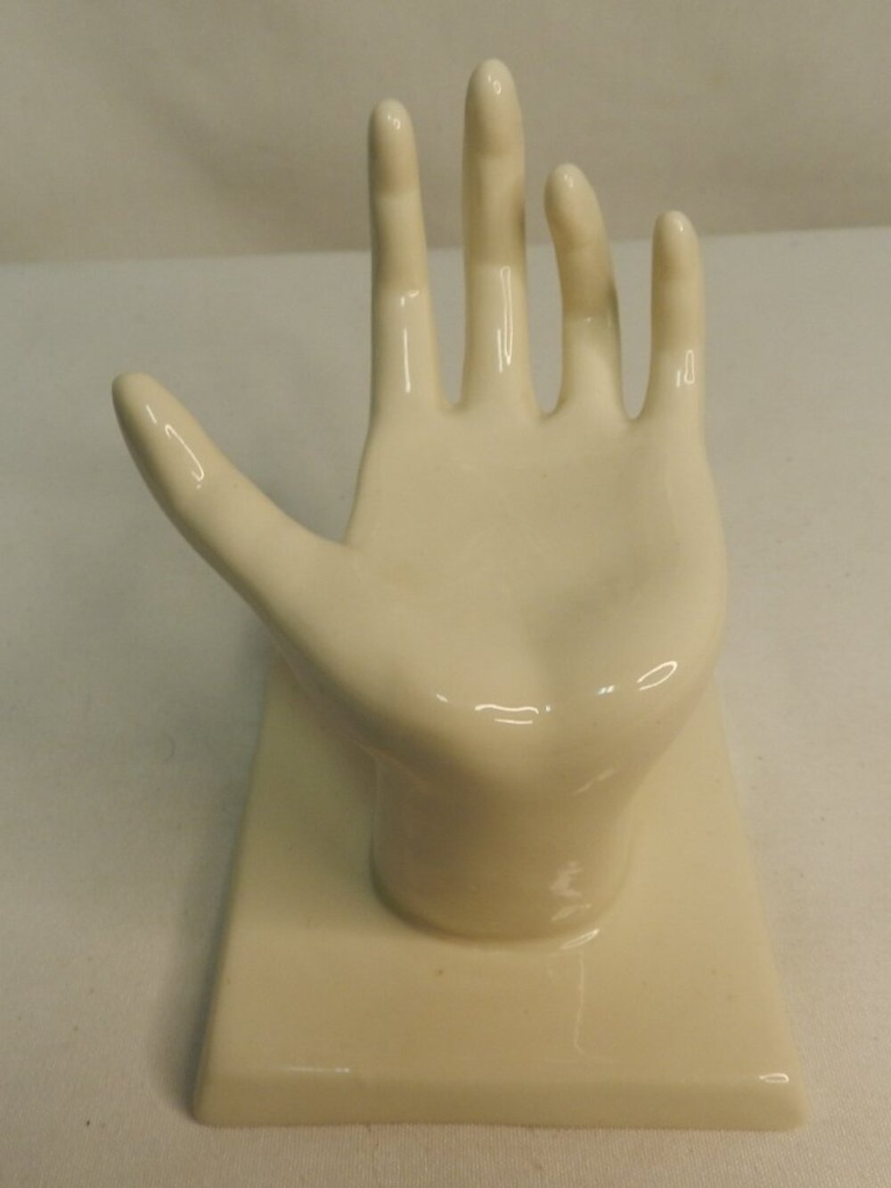 Vintage Ceramic Hand ring holder Sculpture cream Figurine decor